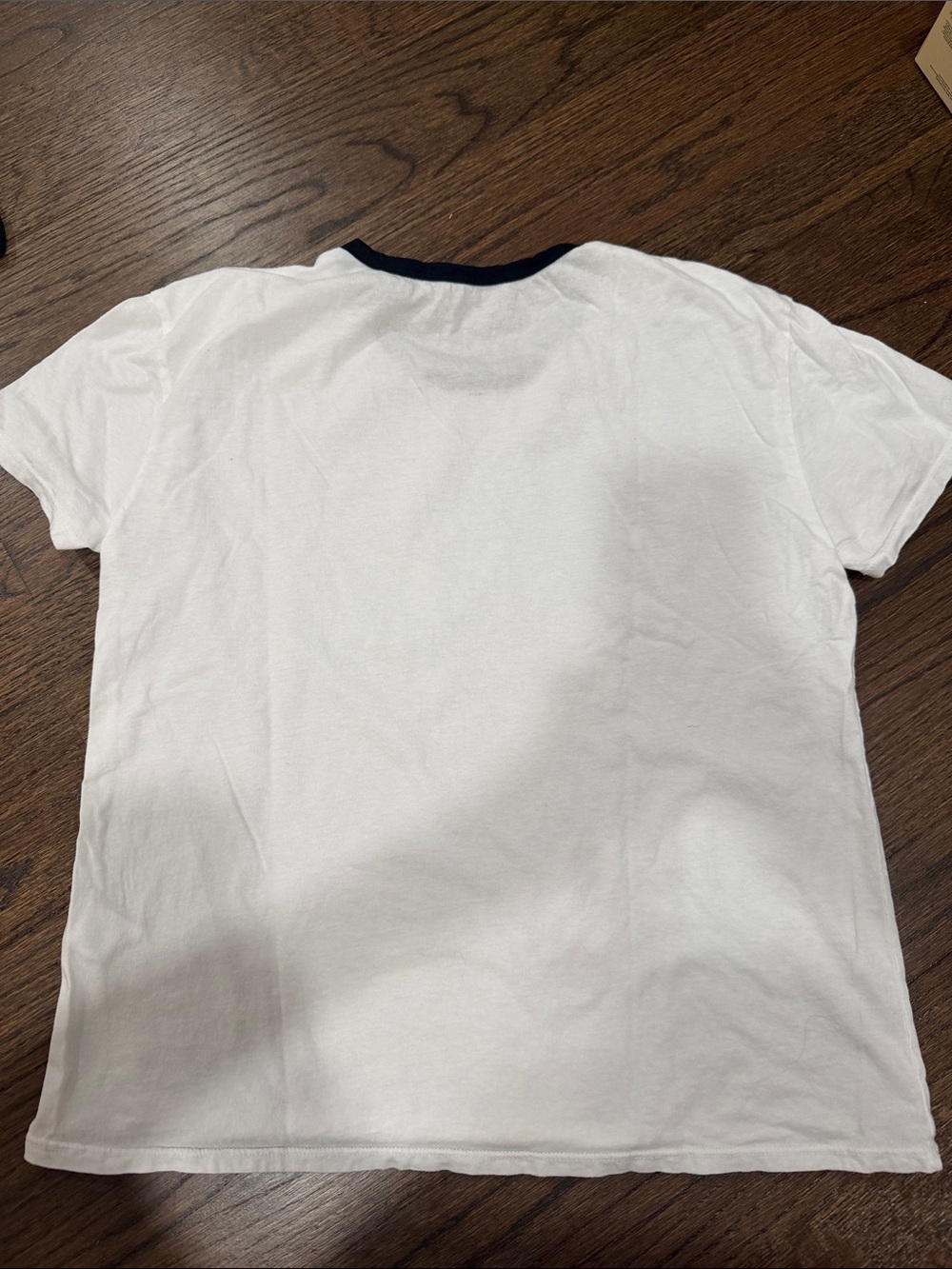 perfectwhitetee White Tee with Black Ringer Collar - Picture 4 of 4